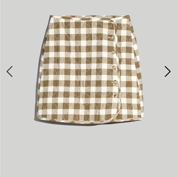 Madewell | NWT. Quilted Flannel Mini Skirt in Gingham Check - Picture 4 of 11
